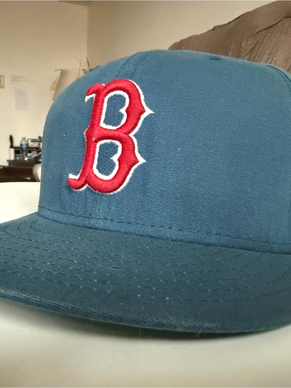 New Era Teal Baseball Cap with Red 'B' Logo